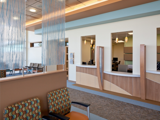 Reception area at the waiting room.