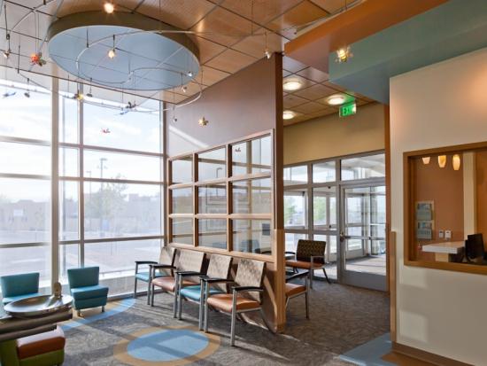 Pediatric and adult waiting at dental ambulatory surgery center.